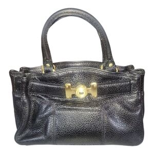 Cole Haan Black Jasmine Pebbled Leather Mini Doctor Style Handbag